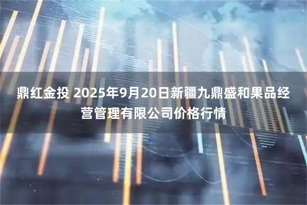 鼎红金投 2025年9月20日新疆九鼎盛和果品经营管理有限公司价格行情